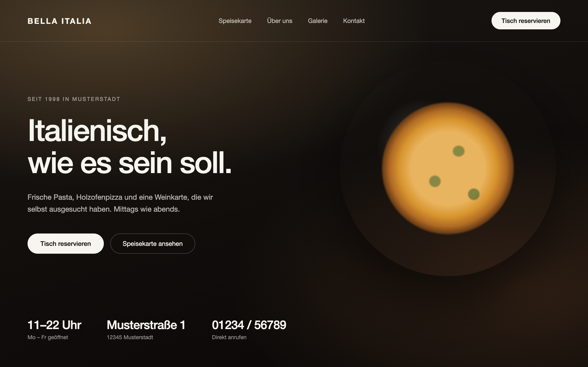 Dieselbe Restaurant-Website, neu gestaltet